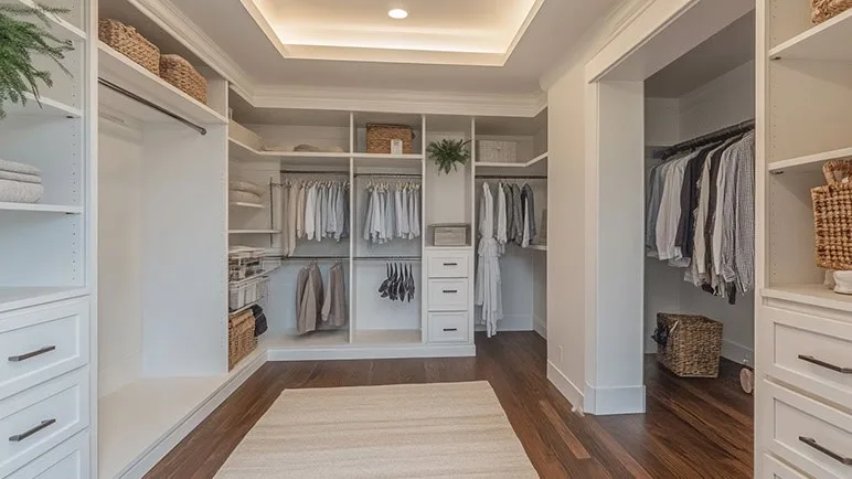 white custom bedroom closet