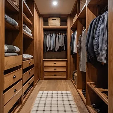 wooden custom bedroom closet