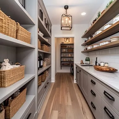 grey custom butlers pantry