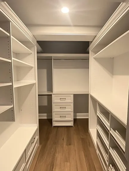 white custom closet with accessories