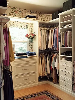 custom closet installation in a bedroom