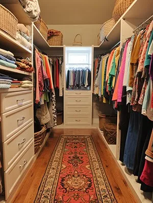 custom closet installed in a bedroom