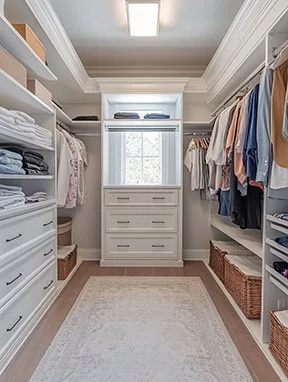 custom storage solutions in a bedroom closet