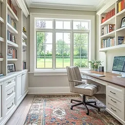 home office with custom storage