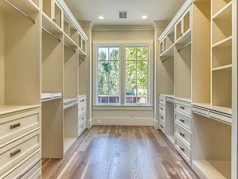 bright custom bedroom closet