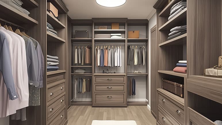 light custom walk in closet