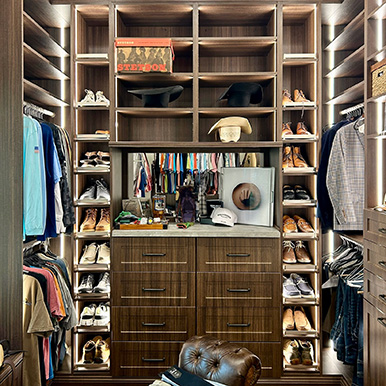 close up of a custom closet