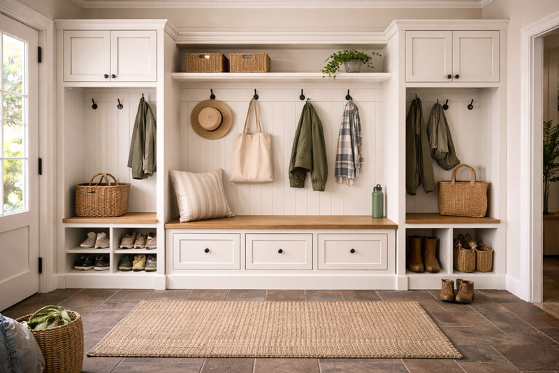 Bench with drawers underneath