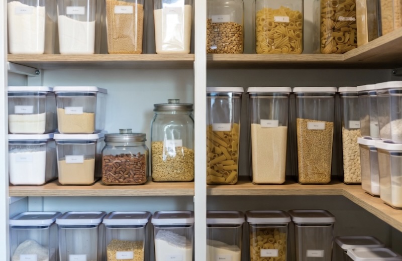 Containers, labels, and bins