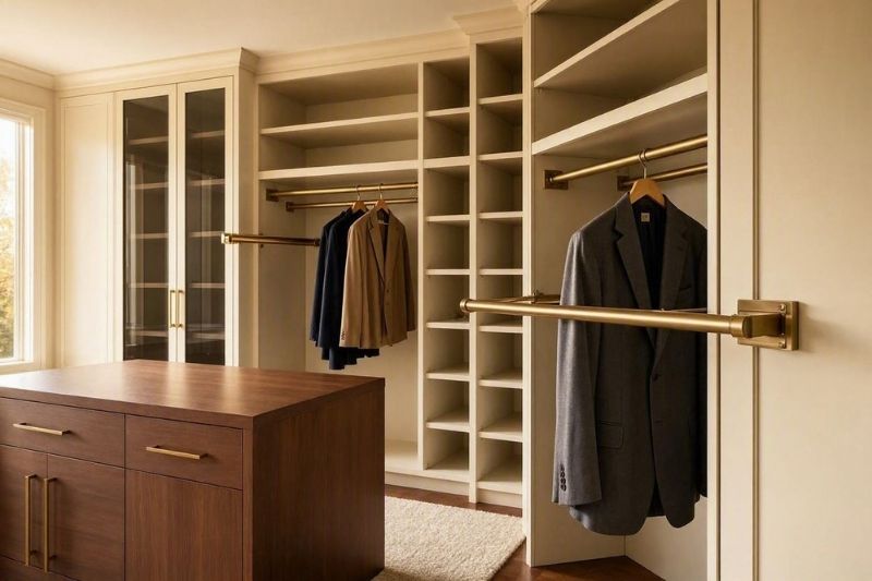 Closet Valet Rod Ideas That Make a Walk In Closet Work Harder